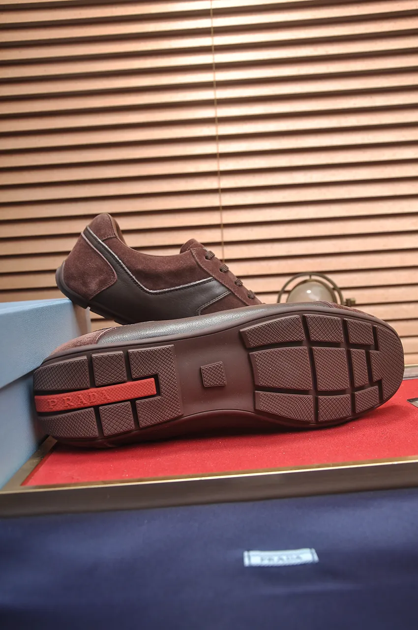 Men's shoes 💰560💶【PRADA】Couple's casual shoes, originally developed 1:1, made of high-mercerized cowhide with imported cowhide, silk sheepskin lining, rubber outsole, comfortable and soft on the feet, size for women: 35 to 41. Male 38 to 48💰🔥🔥🔥🔥🔥